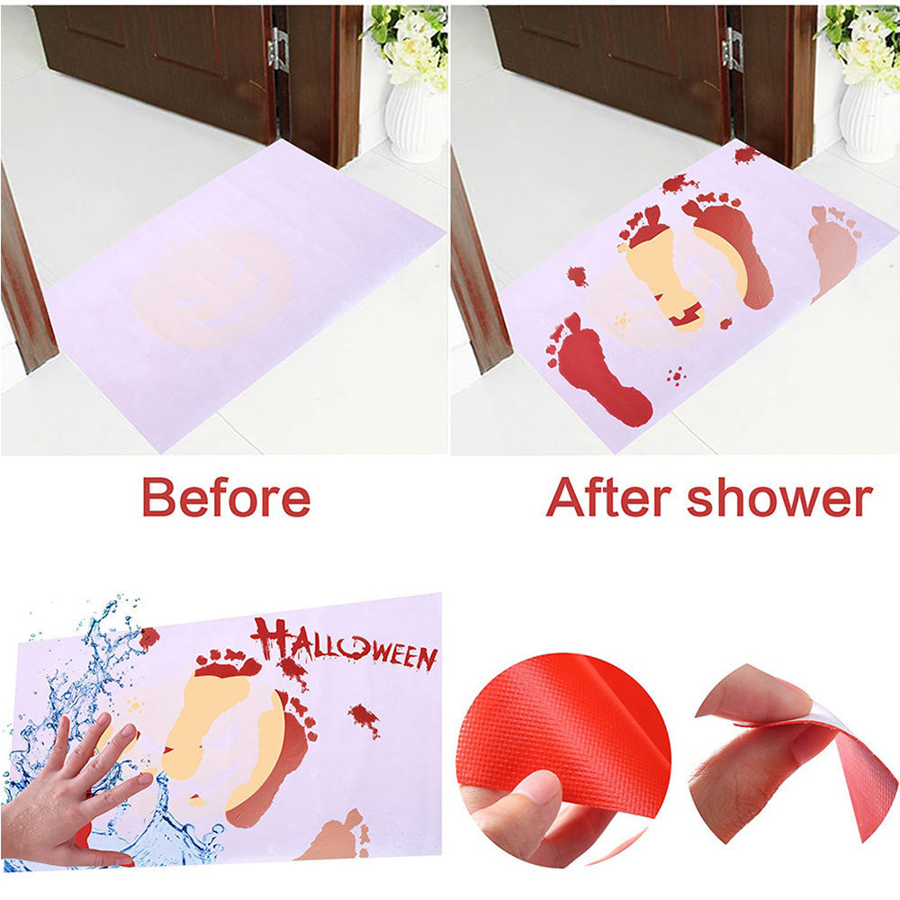 Bloody Bath Mat Color Changing In Bathroom