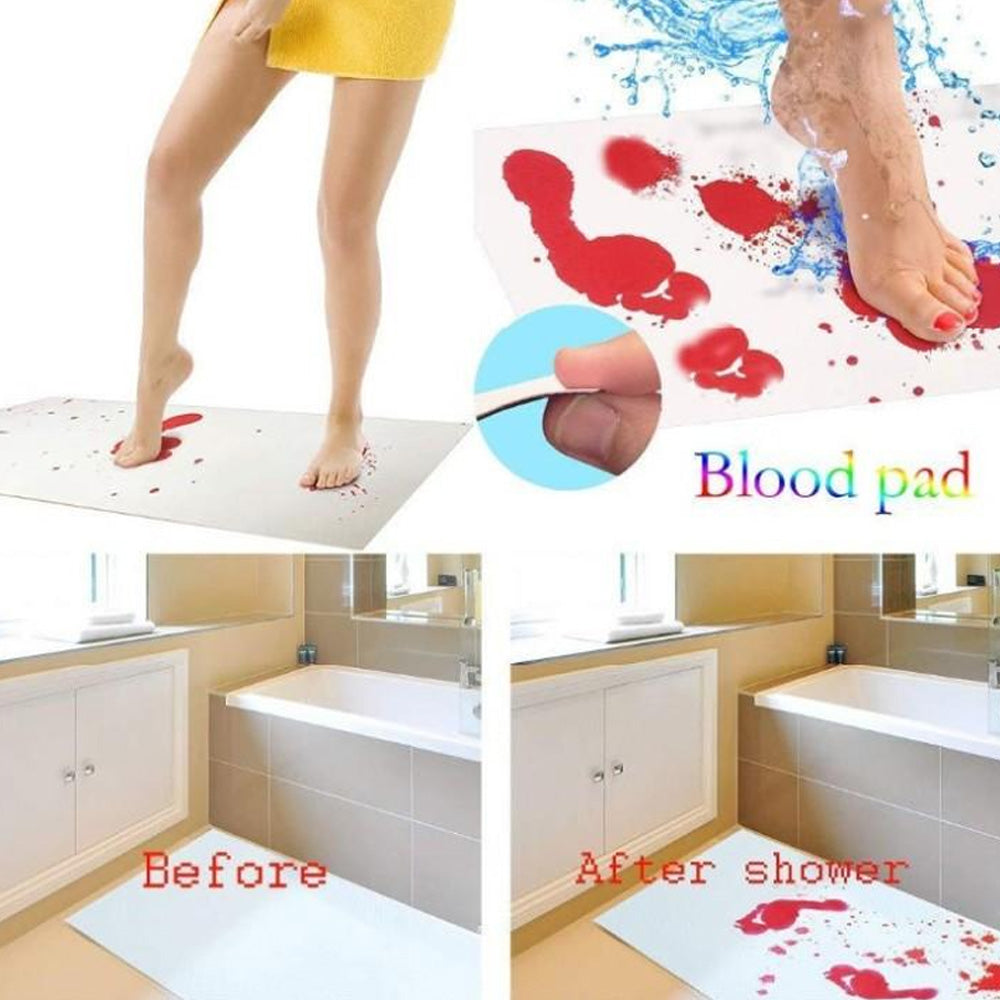 Bloody Bath Mat Color Changing In Bathroom