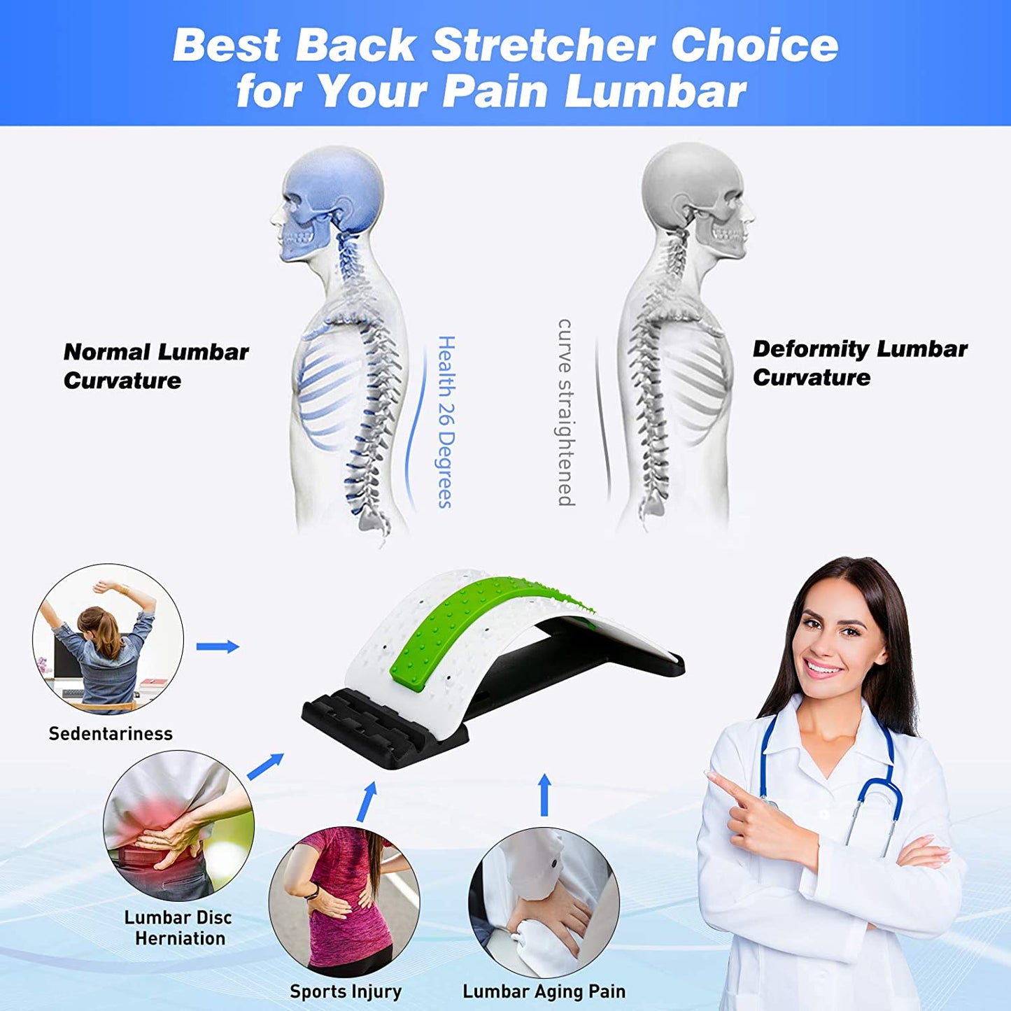 Easy Back Massager Stretcher Equipment