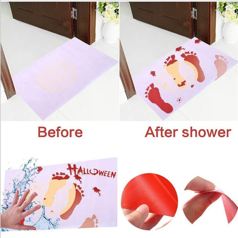 Bloody Bath Mat Color Changing In Bathroom
