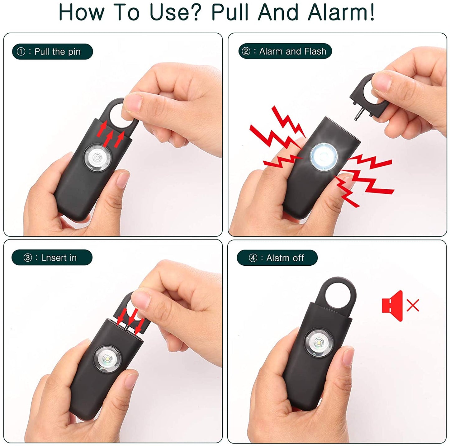 Self Defense Siren Safety Alarm For Women Keychain