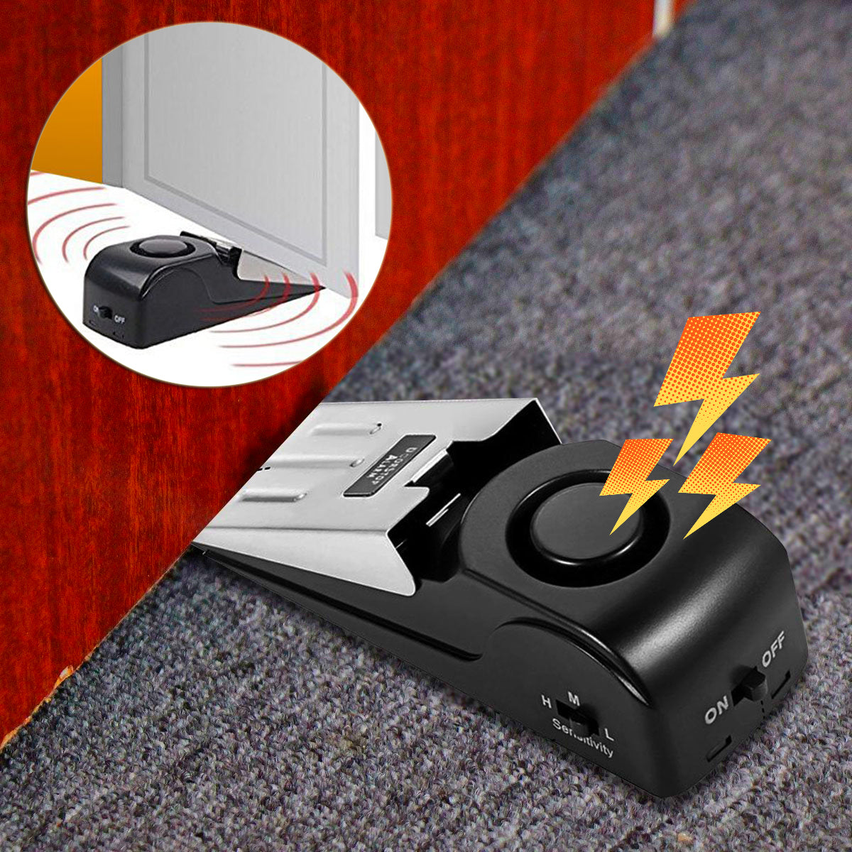 Portable Door Stop Alarm Anti-theft Wireless Security System