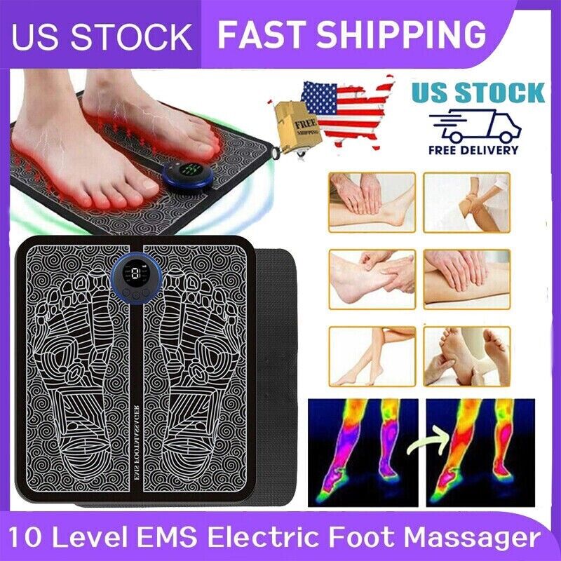 EMS Electric Foot Massager Leg Muscle Pain Relax Machine Foot Therapy Massage