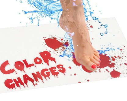 Bloody Bath Mat Color Changing In Bathroom